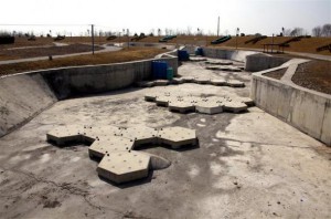 The deserted and unmaintained former venue for the kayaking competition of the 2008 Beijing Olympic Games, can be seen on the outskirts of Beijing