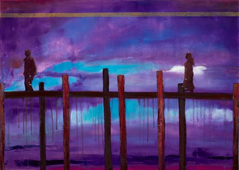 the-bridge-oil-and-pencil-on-canvas
